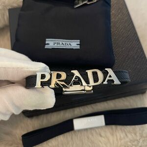 PRADA Men's Saffiano Bracelet With Logo